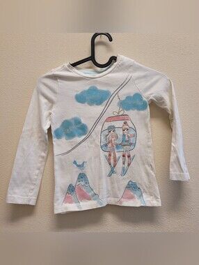 Gymboree White Long-Sleeve Cotton Tee Size 5